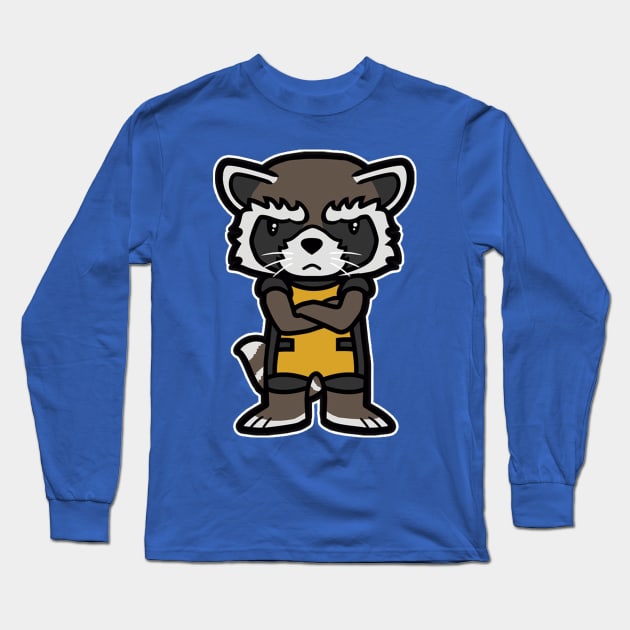 Angry Raccoon Long Sleeve T-Shirt by Andriu